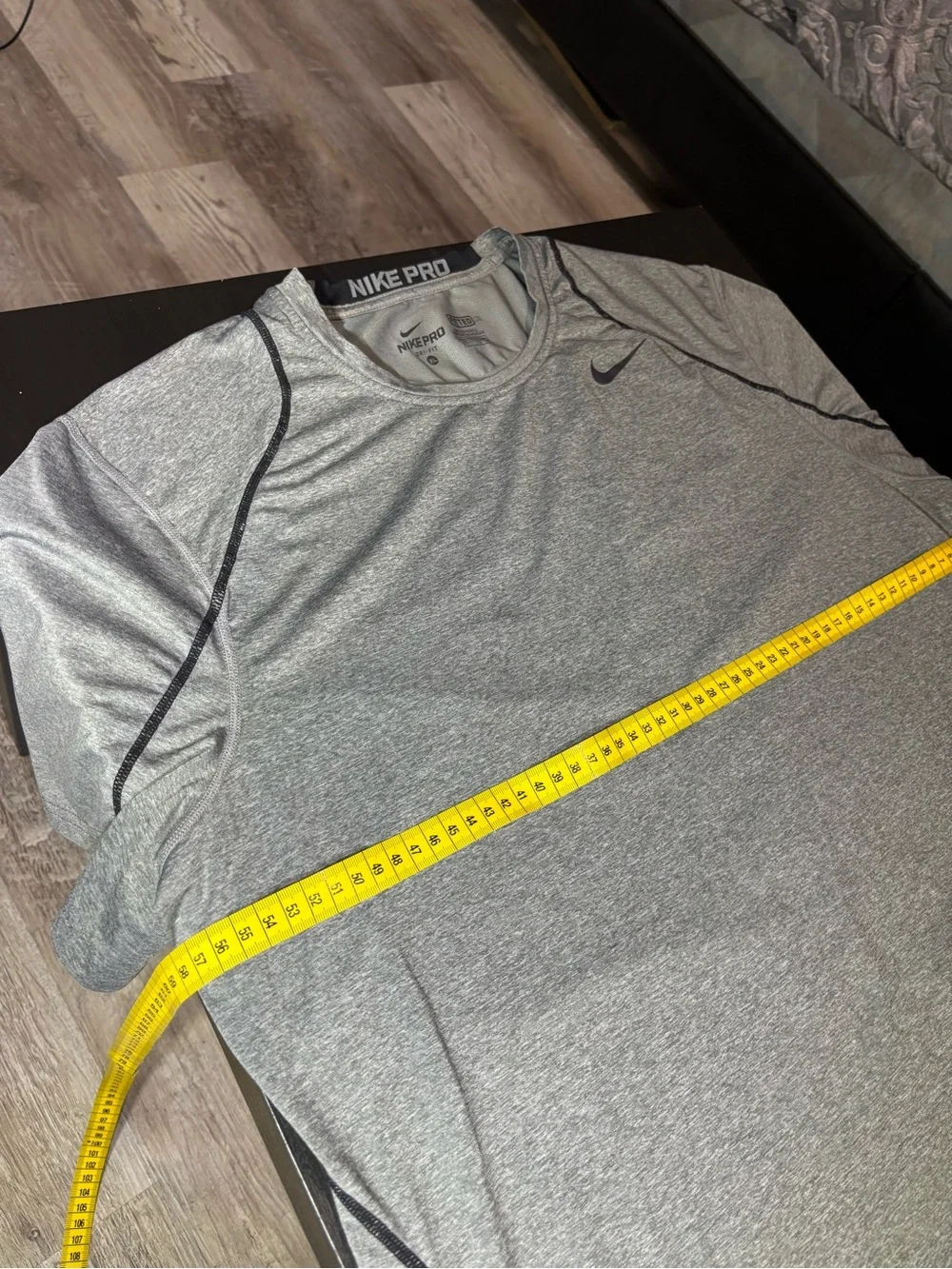 Nike Vintage Pro DriFit Mens Grey Fitted Performance Training Shirt Size XL